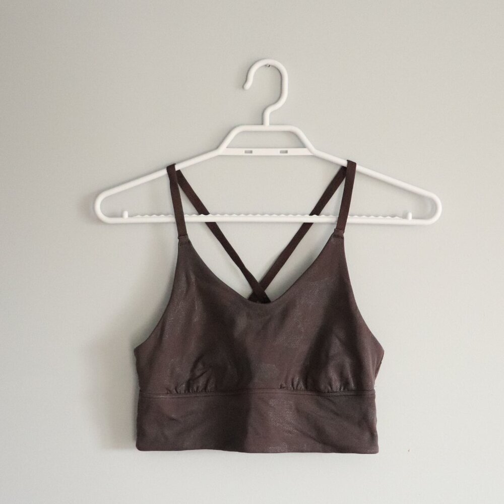 Offline by Aerie Women's‎ S Brown Medium Support Camo Strappy Stretch Sports Bra